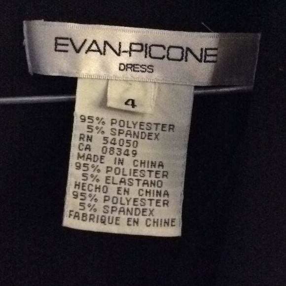 Evan-Picone Dress. Black with white. - Picture 2 of 5